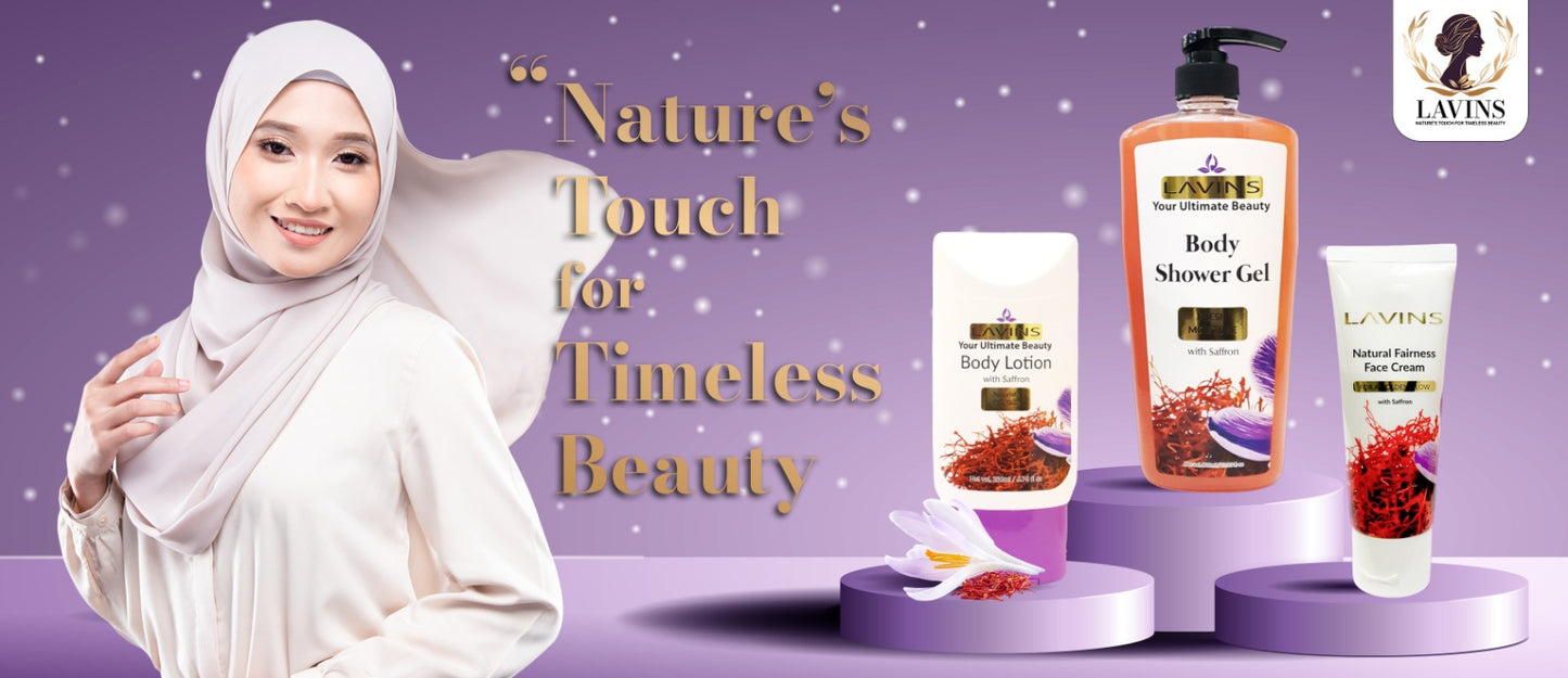 LAVINS BEAUTY SAFFRON RANGE - Saffron Face Cream | Saffron shower Gel | Saffron Body Lotion