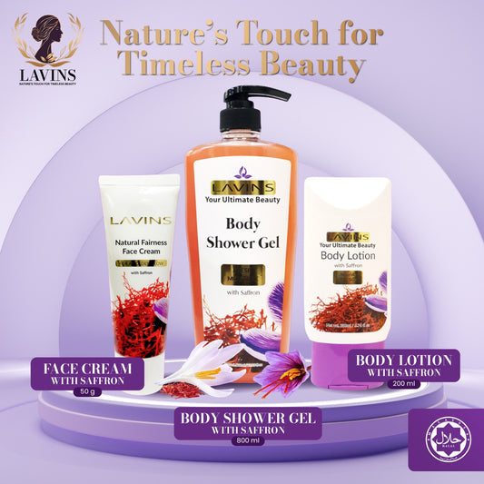 LAVINS BEAUTY SAFFRON RANGE - Saffron Face Cream | Saffron shower Gel | Saffron Body Lotion